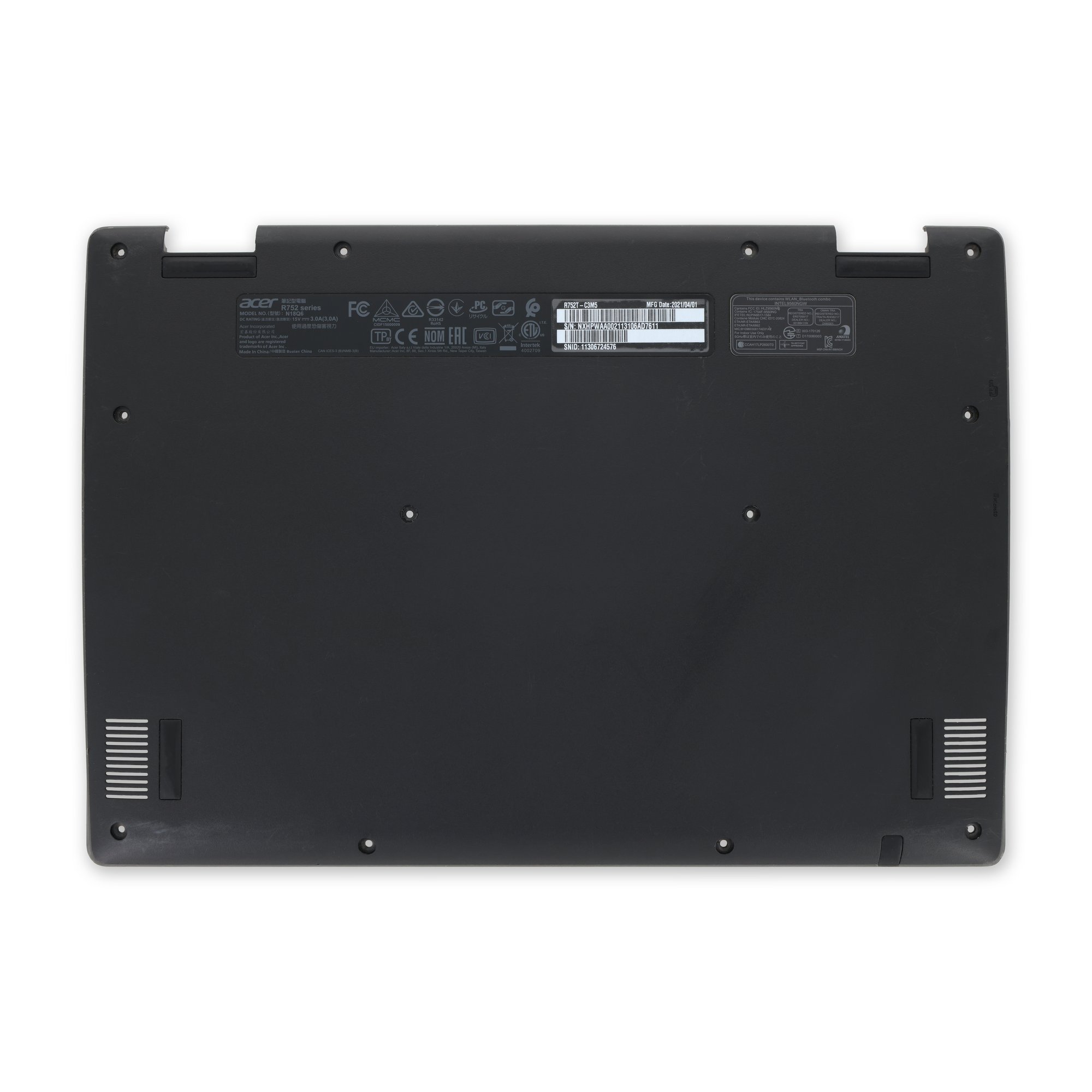 Acer Chromebook Spin 511 R752T Bottom Cover